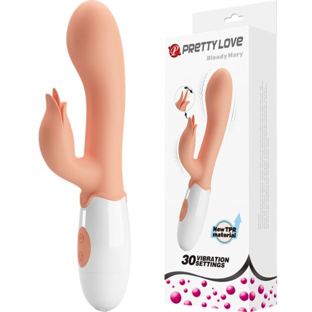 Pretty Love Bloody Mary Vibrateur avec stimulateur de clitoris couleur chair