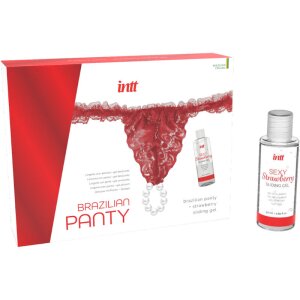 intt Brazilian Red Panty with Pearls and Lubricant Gel 50 ml