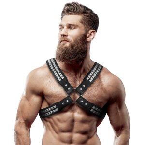 Fetish Submissive Attitude - Crossed Chest Harness With...