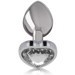 Intense metal butt plug with white heart
