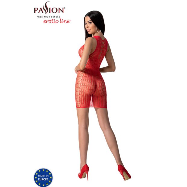 Passion bodystocking mini dress one size red