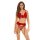 Bombshell Boudoir Peek A Boo Wire 3 Pc Set Red, S
