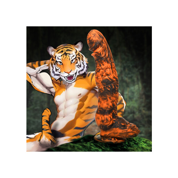 XR Brands Sabretooth Tiger Dildo orange black