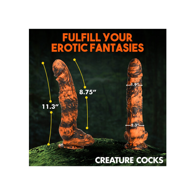 XR Brands Sabretooth Tiger Dildo orange black