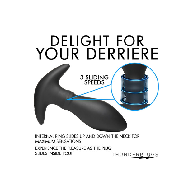 Thunder Plugs Rim Slide Sliding Ring Silicone Butt Plug Analplug Schwarz ⌀ 4,2 cm