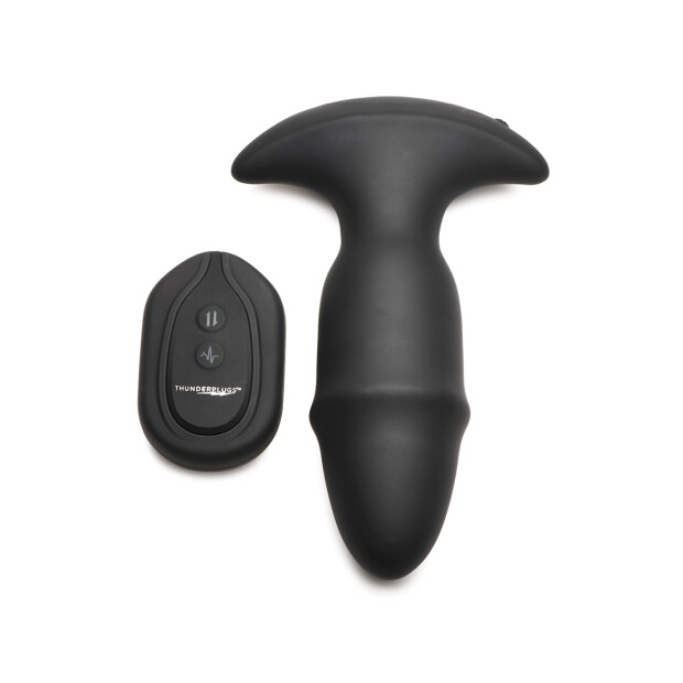 Thunder Plugs Butt Slider Sliding Ring Silicone Missile Plug Black