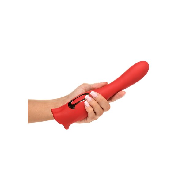 XR Brands Kiss and Tell Pro kiss vibrator red