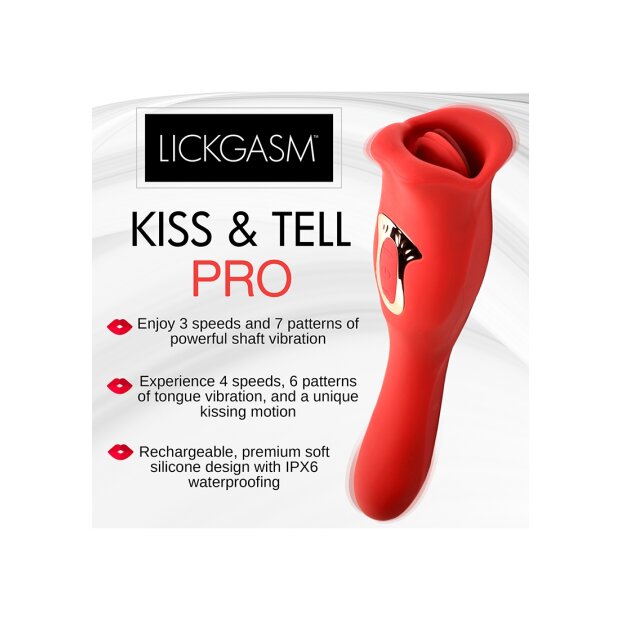 XR Brands Kiss and Tell Pro kiss vibrator red
