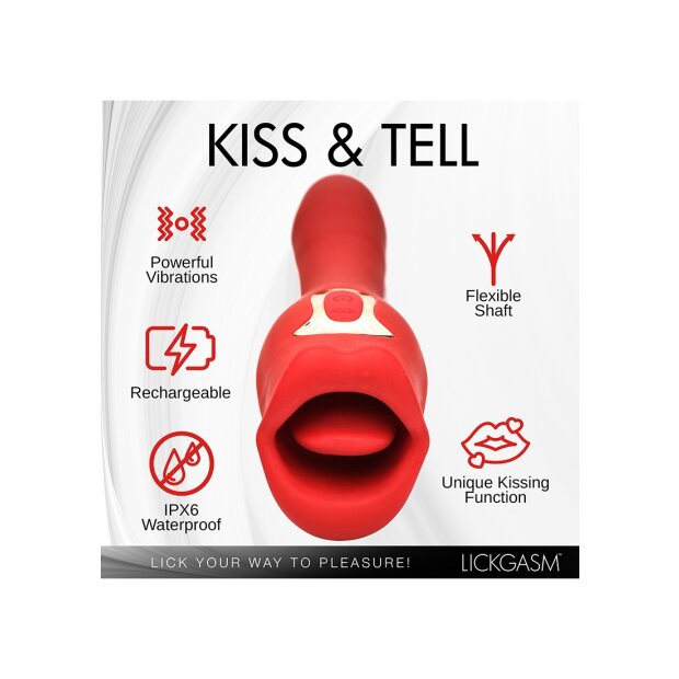 XR Brands Kiss and Tell Pro kiss vibrator red