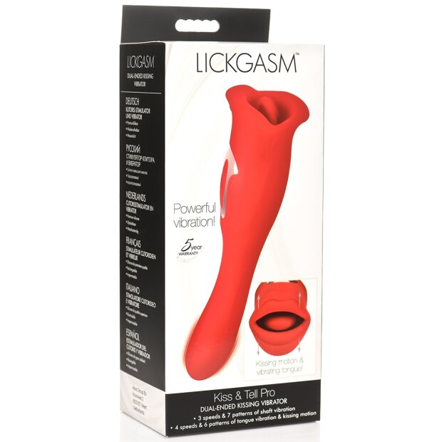 XR Brands Kiss and Tell Pro kiss vibrator red