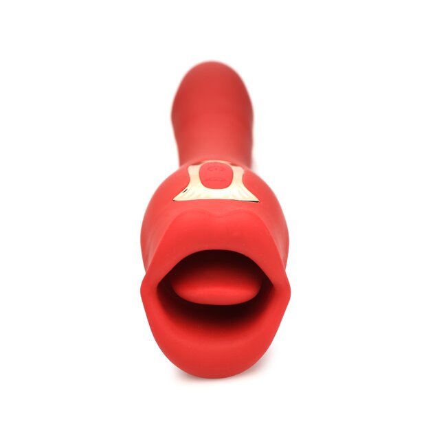XR Brands Kiss and Tell Pro kiss vibrator red