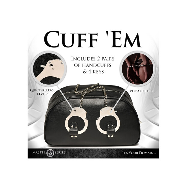 XR Brands sac avec poignées menottes noir