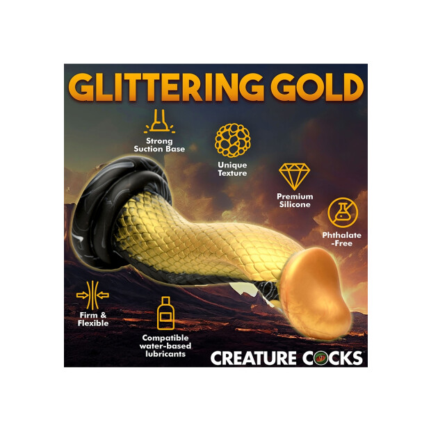 XR Brands Golden Mamba Dildo Gold 23,5 cm