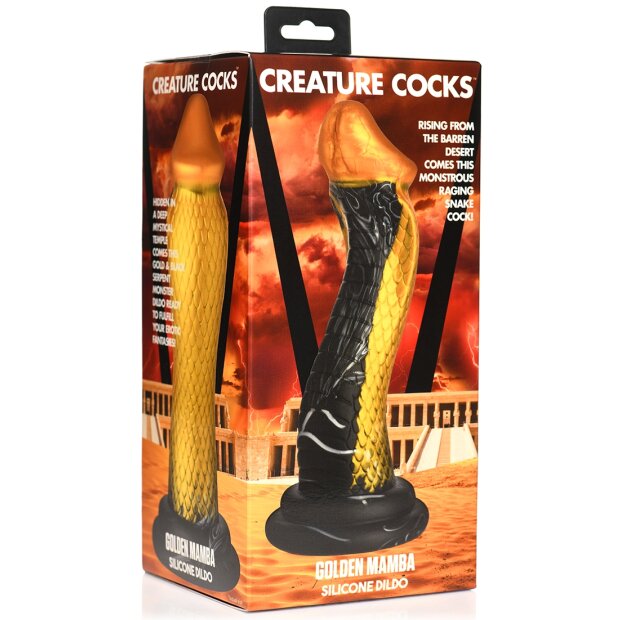 XR Brands Golden Mamba Dildo Gold 23,5 cm
