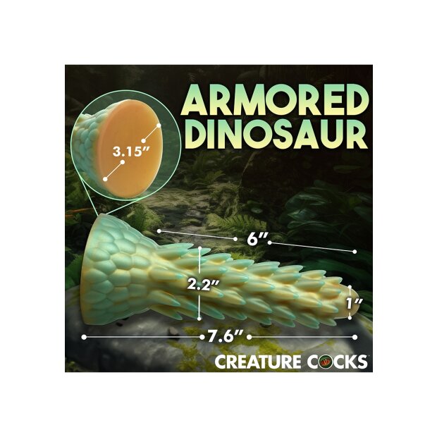 XR Brands Godemiché en silicone stégosaure-reptile vert