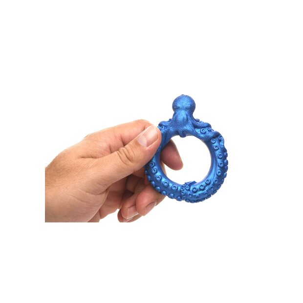 XR Brands Poseidons Octo penis ring made of silicone blue
