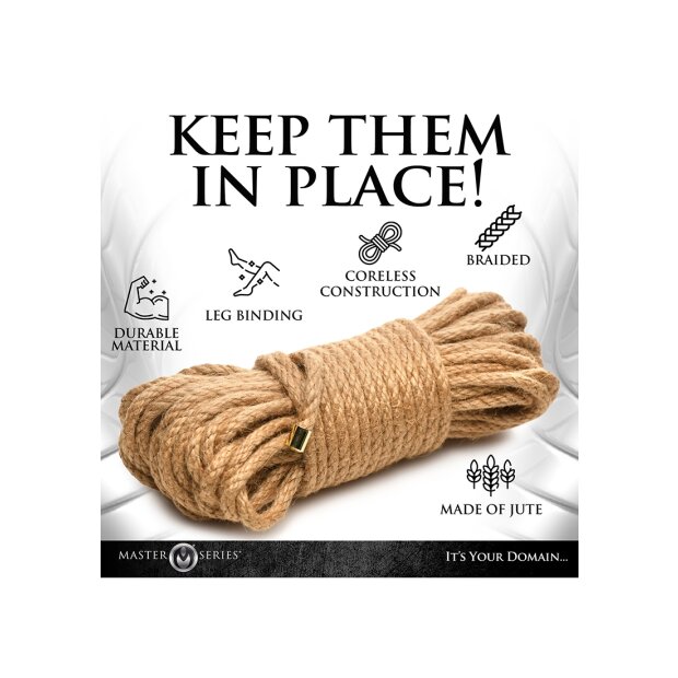XR Brands Premium braided jute rope 30 cm brown