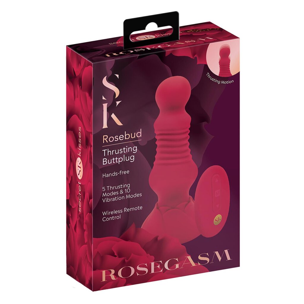 Secret Kisses Rosenknospe Analplug mit Vibration Rot ⌀ 4,2 cm, 99,95 €