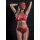 3PC Bra, Panty and Blindfold Red S/M - L/XL