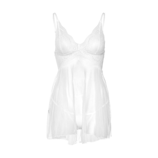Babydoll and matching String White S/M - L/XL