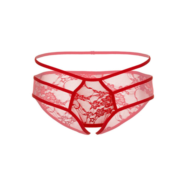 Jade crotchless bikini panty Red S/M - L/XL