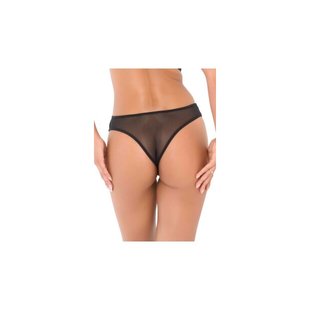 Lace string with straps Black S/M - XL/XXL