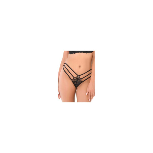 Lace string with straps Black S/M - XL/XXL