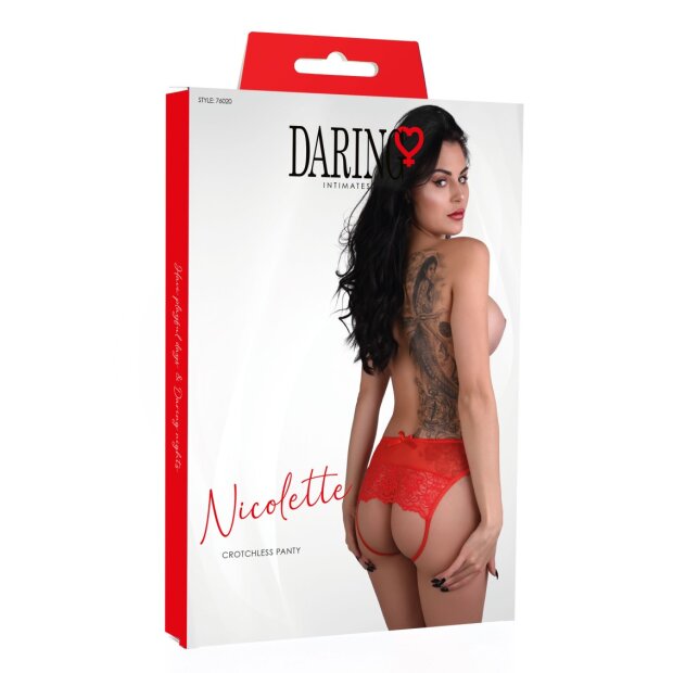 Nicolette crotchless panty Red S/M - L/XL