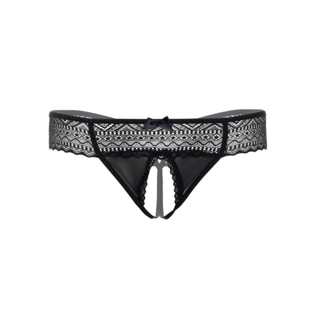 Roxanne crotchless string Black S/M - L/XL