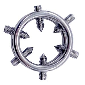 MenSteel Cock Rings with 6 Spikes Small Silber 34g