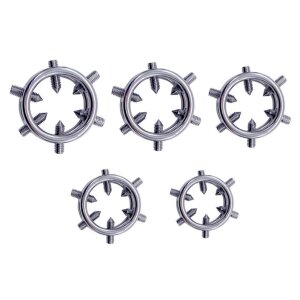 MenSteel Cock Rings with 6 Spikes Medium Silber 36g