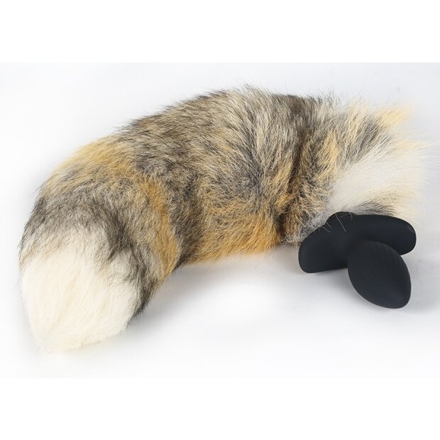 Kinky Puppy Vibrating plug with wolf tail 9 x 4cm | 45cm tail