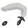 Kinky Puppy Vibrating Plug with White Tail Curve 9 x 3.7cm | Tail 30cm