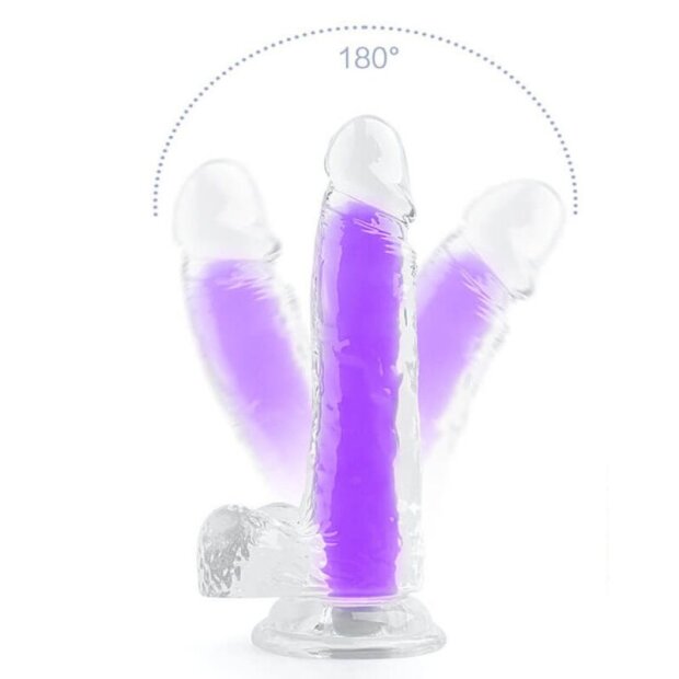 ClearlyHorny Colorful glowing more luminous dildo purple