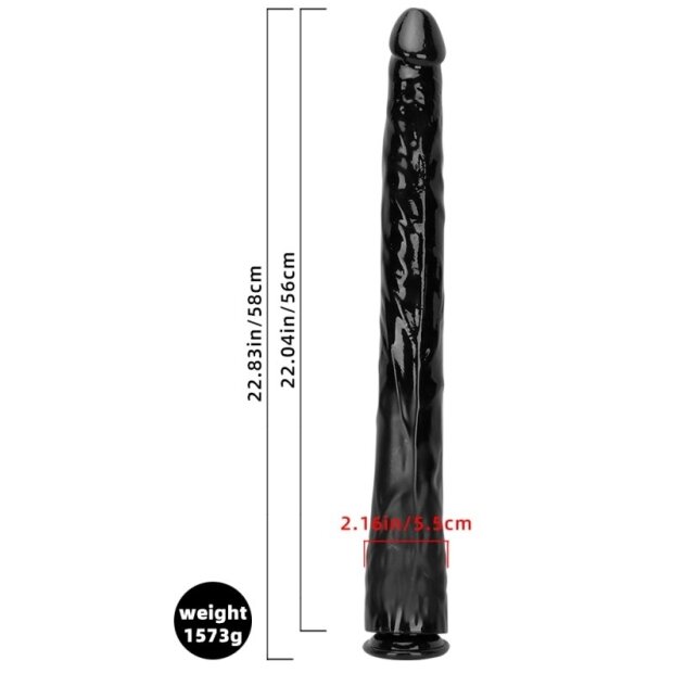 Deepleasure Dildo Righty M 58 cm x 6cm noir