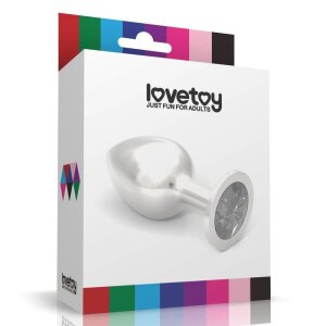 Lovetoy Rosebud Metall Plug Rot L Analplug Silber ⌀ 4 cm