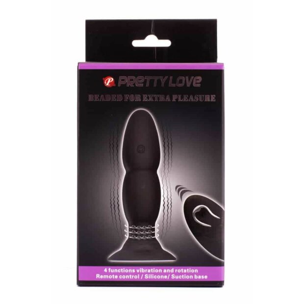 Pretty Love Beaded For Extra Pleasure Plug with Rotation black