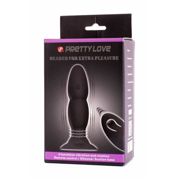 Pretty Love Beaded For Extra Pleasure Plug with Rotation black