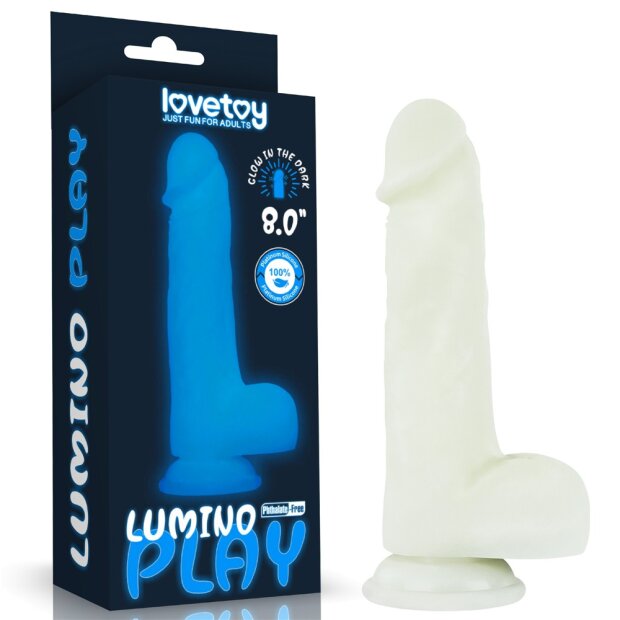 Lovetoy Lumino Play silicone dildo bright blue 20,9 cm