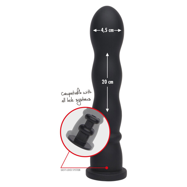 Hidden Desire Wave Dong Easy-Lock Spezialdildo Schwarz 19 cm ⌀ 4,5 cm