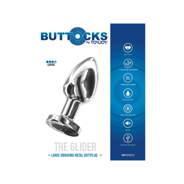 TOYTOY The Glider Vibro Anal Plug Argent L 4,1 cm