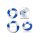 CalExotics Admiral Ring Set Penisringe Blau Weiß ⌀ 4,5 cm ⌀ 5 cm 2 Teilig