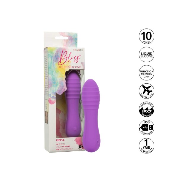 CalExotics Bliss Ripple Mini Vibrator Lila 14 cm