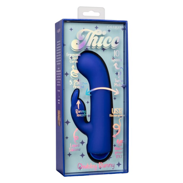 CalExotics Thicc Chubby Bunny Vibrator Blau 19 cm