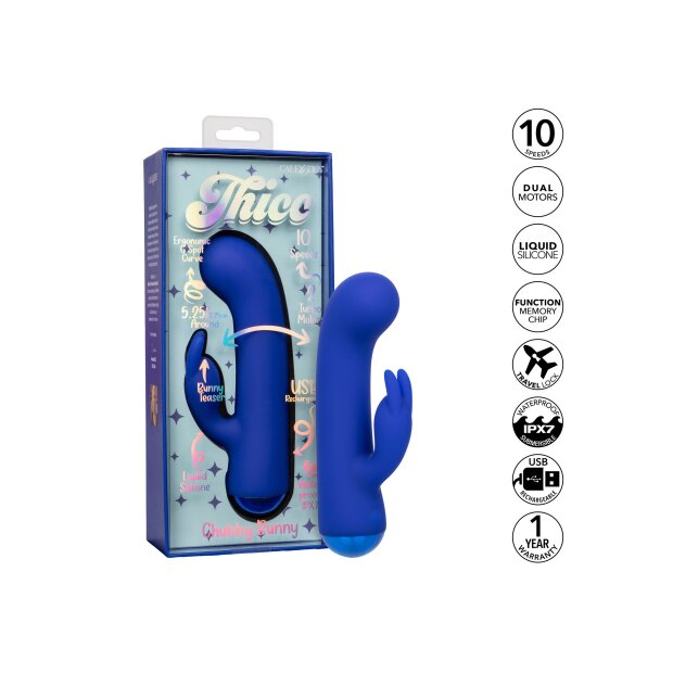 CalExotics Thicc Chubby Bunny Vibrator Blau 19 cm