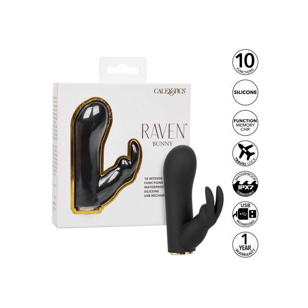 CalExotics Raven Bunny Vibrator Schwarz 9,5 cm