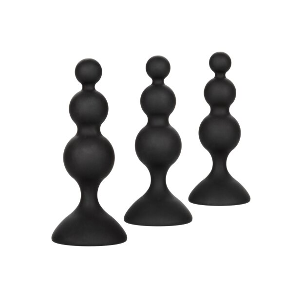 CalExotics Silicone Beaded Anal Kit Analtrainingsset Schwarz 3 Teilig