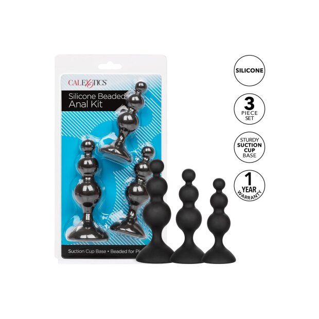 CalExotics Silicone Beaded Anal Kit Analtrainingsset Schwarz 3 Teilig