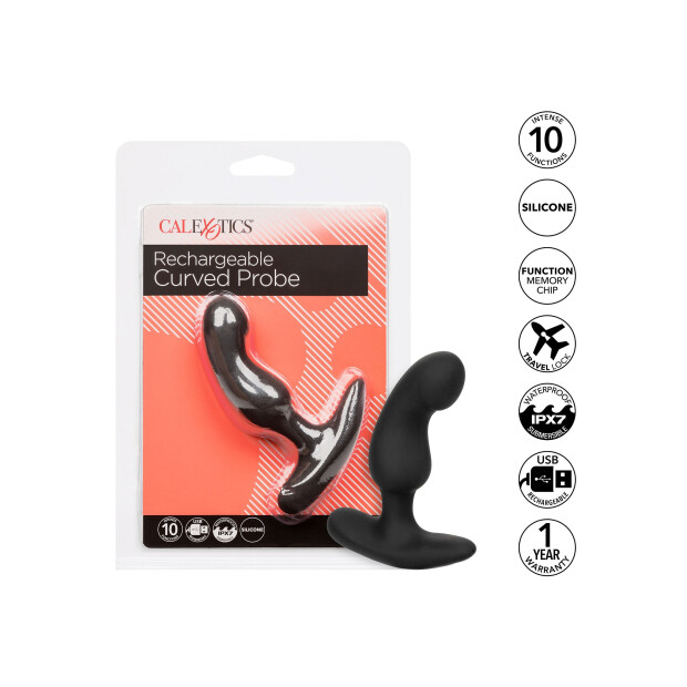 CalExotics Rechargeable Curved Probe Prostatamassager Schwarz ⌀ 3,25 cm