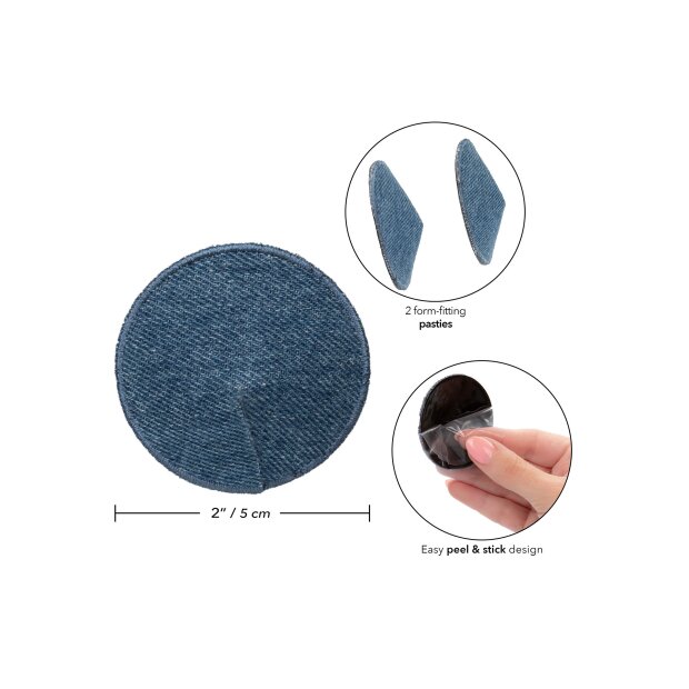 CalExotics Ride Em Denim Round Pasties